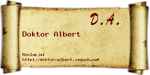 Doktor Albert névjegykártya