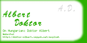 albert doktor business card